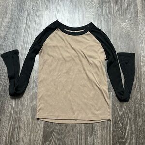 Splash Tan and Black Long Sleeve Top